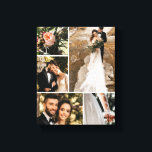 Custom Wedding Family Photo Collage  Canvas Print<br><div class="desc">Make your own keepsake canvas print with this minimalist elegant wedding family photo collage wall art. Customise with 5 favourite pictures of your celebration and make this a treasured piece of wall art for many years to come.</div>