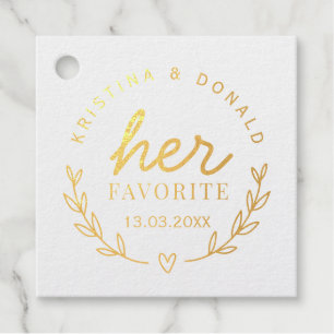 Custom Wedding Favour Her Favourite Classic Round  Tags