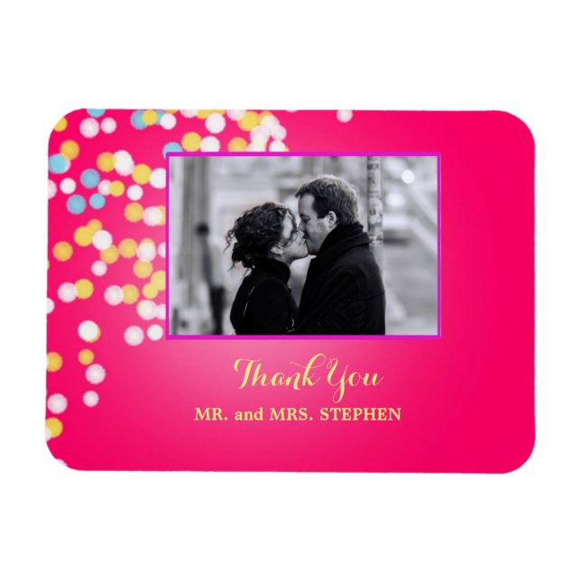 Custom Wedding Favour Thank You Photo Magnet (Horizontal)