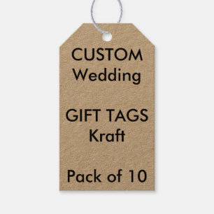 Custom Wedding Gift Tags KRAFT, GRAY Twine