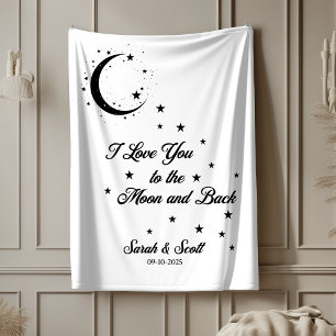 Custom wedding gift, to the moon and back, shower, sherpa blanket