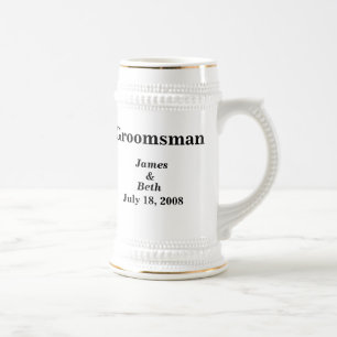 Custom Wedding Groomsman Beer Stein