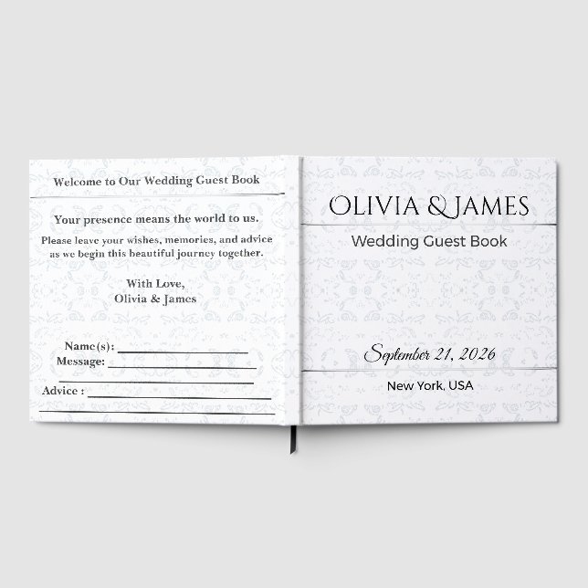 Custom Wedding Guest Book Elegant Keepsake (Full)