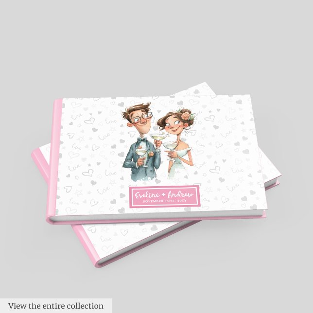 Custom Wedding Guest Book Funny Watercolor Couple (Custom Wedding Guest Book Funny Watercolor Couple)