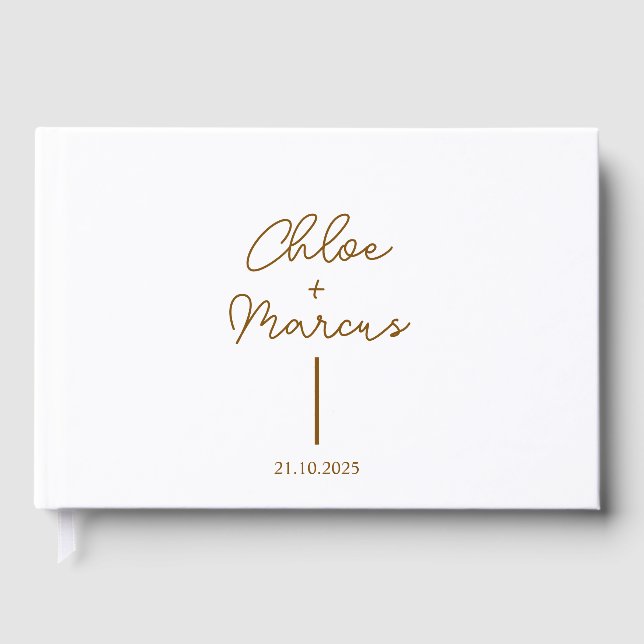 Custom Wedding Guest Book , Luxury Sand Colour ,  (Front)