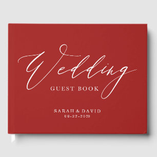 Custom Wedding Guest Book With Fancy Script Font