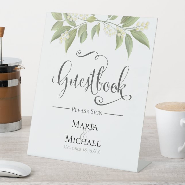 Custom Wedding Guestbook Sign Elegant Greenery (In SItu)
