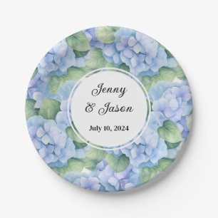 Custom Wedding Hydrangea Paper Plates
