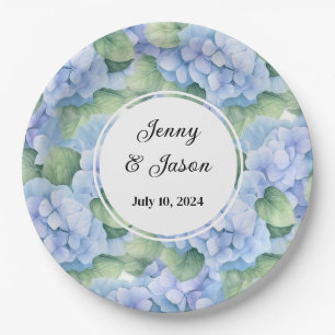 Custom Wedding Hydrangea Paper Plates
