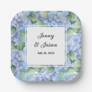 Custom Wedding Hydrangea Paper Plates