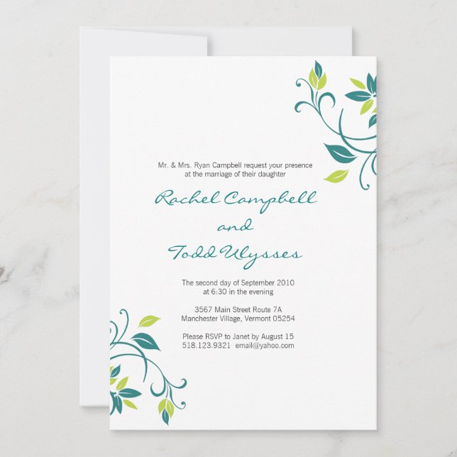 Custom Wedding Invitation (Front)