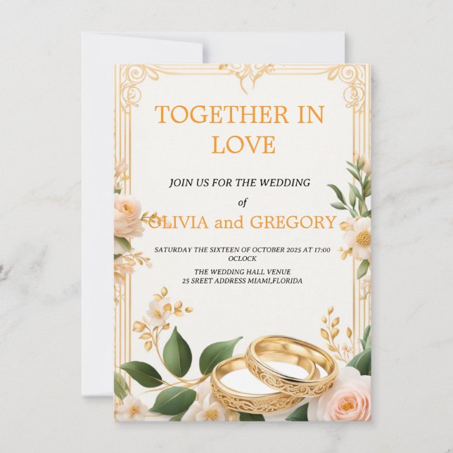 Custom Wedding Invitation Cards | Personalised  (Front)