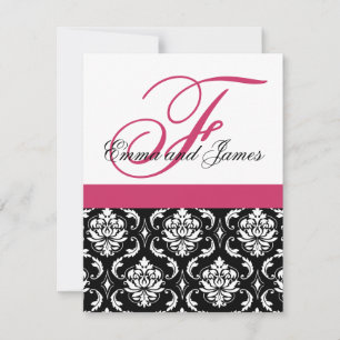 Custom Wedding Invitation Monogram Fushia #2