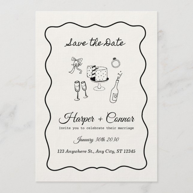 Custom Wedding Invitation – Personalized Elegant  (Front)