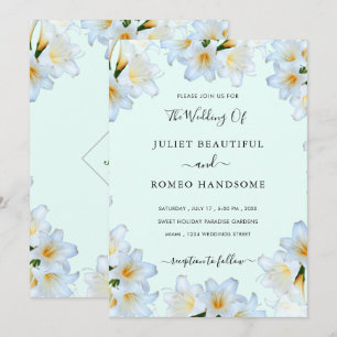 Custom Wedding Invitations Example White Lilies