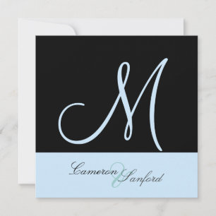 Custom Wedding Invitations Monogram/blue
