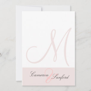 Custom Wedding Invitations Monogram/graphite/pink