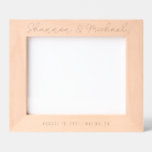 Custom Wedding Keepsake Personalised Names Date Etched Frames<br><div class="desc">Custom engraved photo frame for your favourite wedding picture, with couple's names in a modern script font and custom wedding date and location on the bottom of the frame. This personalised picture frame is fully customisable so you can personalise this wood photo frame for any other occasion and memory you...</div>