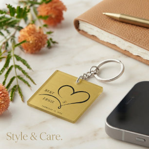 Custom Wedding Keychain Personalised with Your Tex