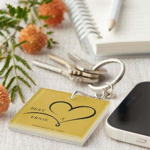 Custom Wedding Keychain Personalised with Your Tex