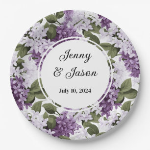 Custom Wedding Lilacs Paper Plates