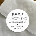 Custom Wedding Lottery Ticket Favour Classic Round Sticker<br><div class="desc">Have fast and easy party favours without the high price. My Custom Wedding Lottery Ticket Favour Classic Round Sticker is the perfect way to make your wedding or bridal shower #unforgettable! Add to a envelope include a penny and lotto tickets for a perfect party favour.</div>