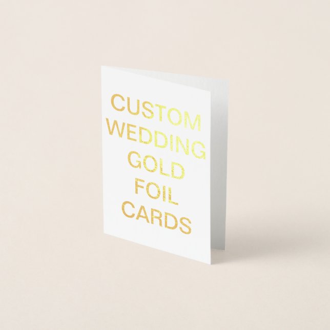 Custom Wedding Mini Personalised Gold Foil Card (Front)