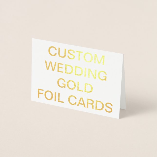 Custom Wedding Mini Personalised Gold Foil Card (Front)