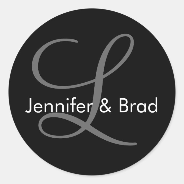 Custom Wedding Monogram Favour & Envelope Sticker (Front)