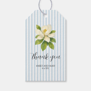 Custom Wedding Name Magnolia Thank You Gift Tags