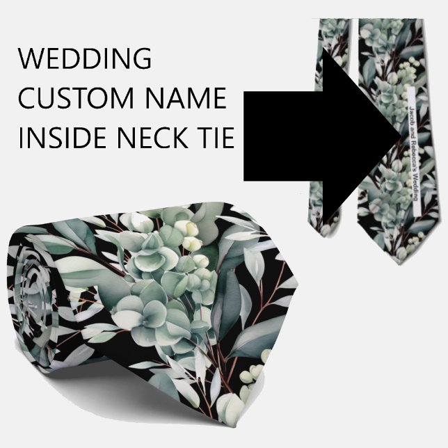 Custom Wedding Name on Back of Neck Tie (Creator Uploaded)
