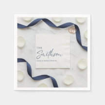 Custom Wedding Napkins: Personalised Monogram, Ele