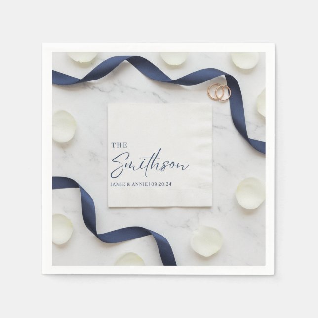 Custom Wedding Napkins: Personalised Monogram, Ele Napkin (Front)