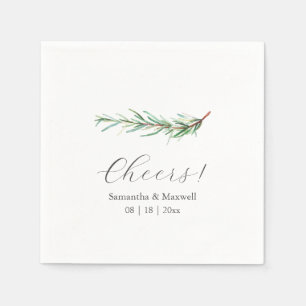 Custom Wedding Napkins Simple Rosemary