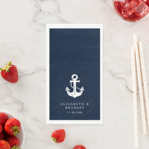 Custom Wedding Nautical Boat Name Anchor Napkin