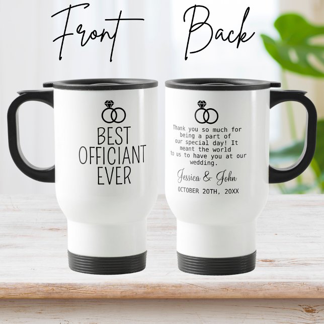 Custom Wedding Officiant Gift Best Officiant Ever Travel Mug (Creator Uploaded)