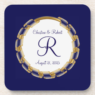 Custom wedding or anniversary plastic coaster