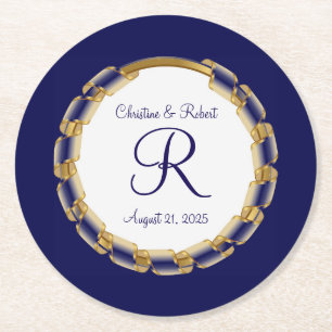 Custom wedding or Anniversary Round Paper Coaster