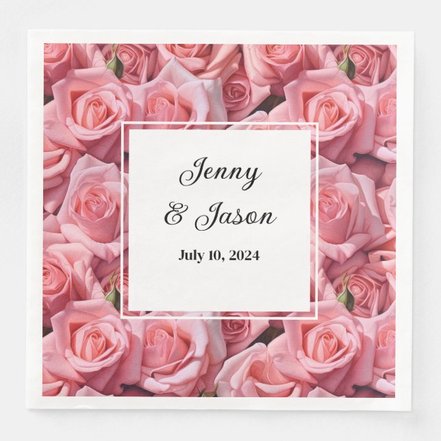 Custom Wedding Paper Napkins (Front)