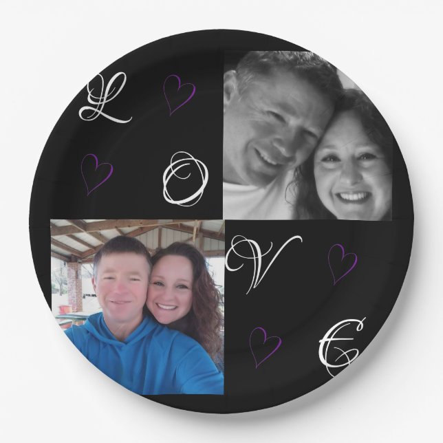 Custom Wedding Paper Plates (Front)