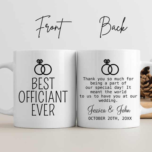 Custom Wedding Party Best Officiant Ever Officiant Mug (Creator Uploaded)