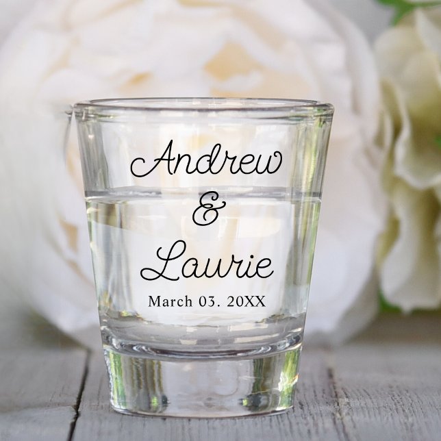Custom Wedding Party Favour Personalised Clear Shot Glass (Creator Uploaded)