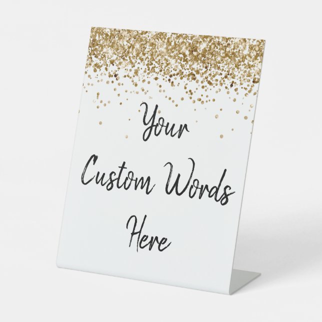 Custom Wedding Personalised Your Text Here Party Pedestal Sign (Front)