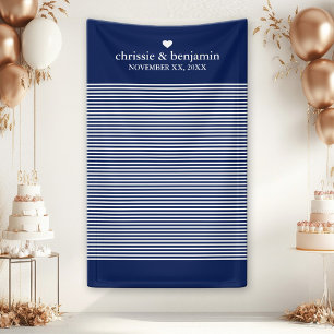 Custom Wedding Photo Backdrop Bride Groom Stripes Banner