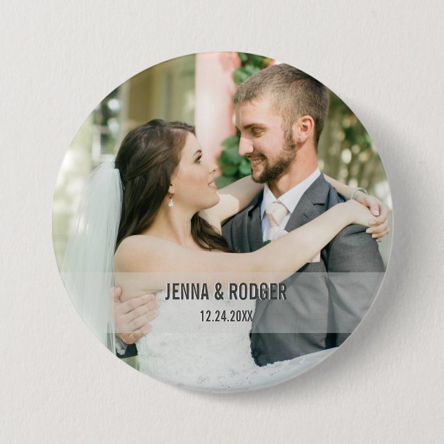 Custom WEDDING Photo Button (Front)