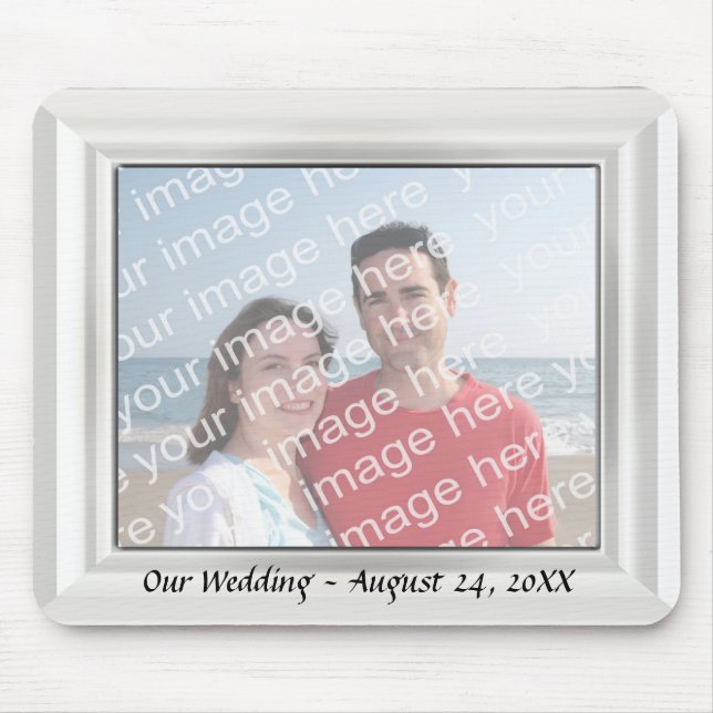 Custom Wedding Photo Frame Mousepad (Front)