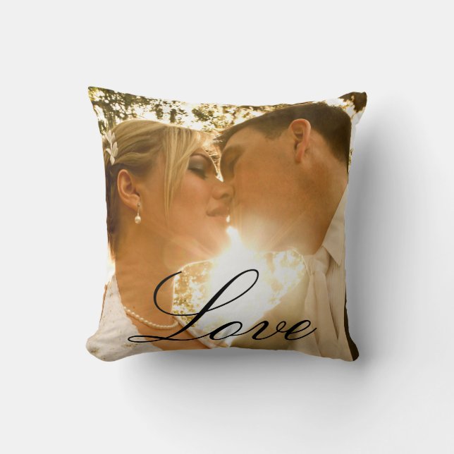 Custom Wedding Photo Keepsake Cushion (Front)