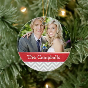 Custom Wedding Photo Keepsake Holiday Ornament