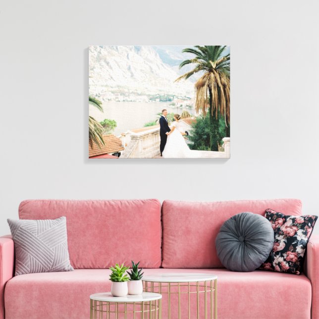 Custom Wedding Photo Long Landscape Canvas Print (Insitu(LivingRoom))