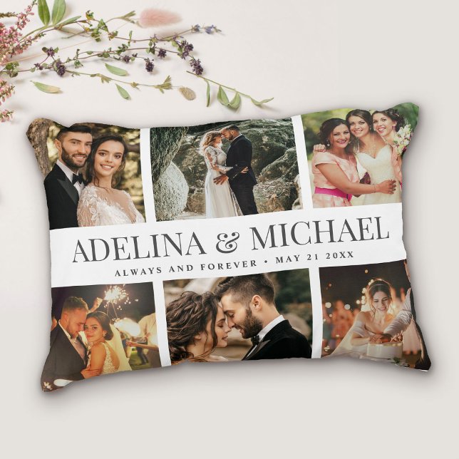 Custom Wedding Photo Modern Chic Stylish Elegant Decorative Cushion (Creator Uploaded)